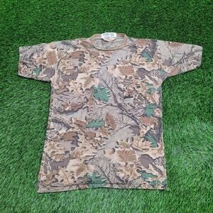 Vintage 90s Red-Head Advantage Camo Shirt Medium 20x26 Green Brown USA